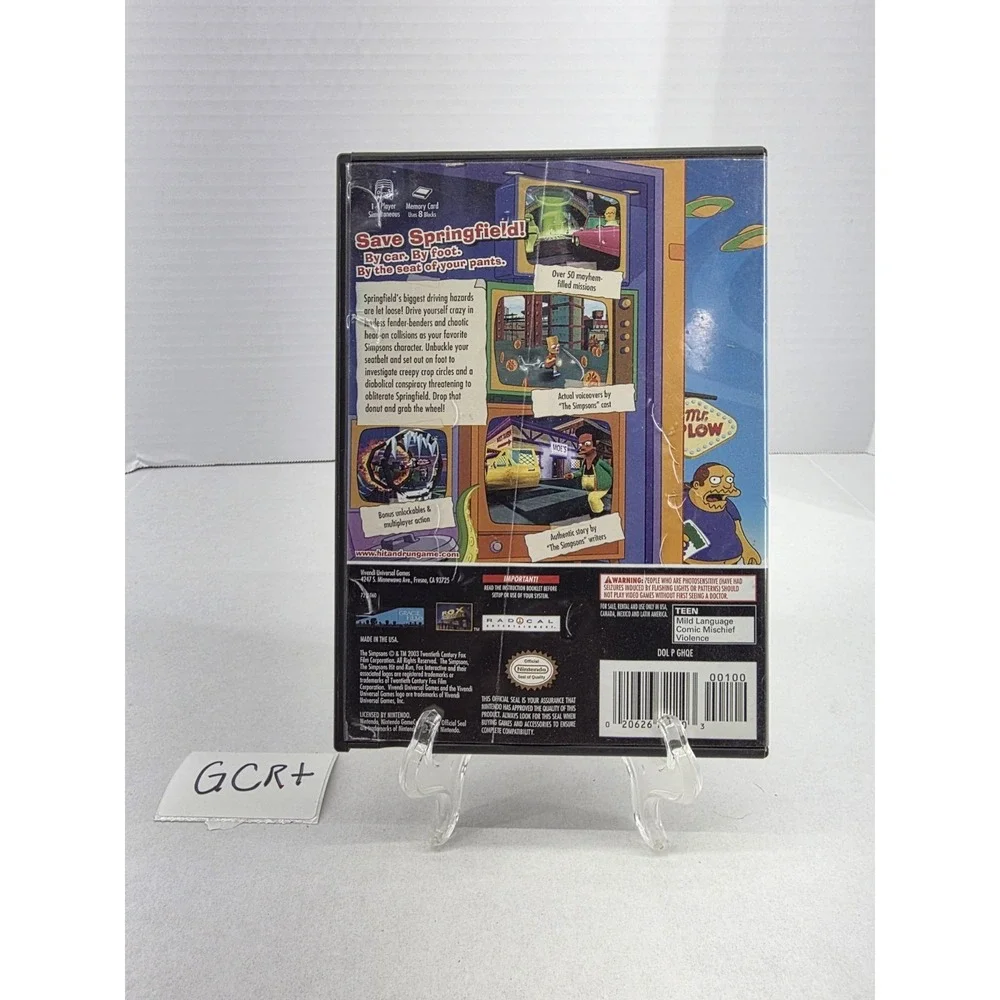 The Simpsons: Hit & Run Nintendo GameCube 2003 ONLY THE CASE! Black Label